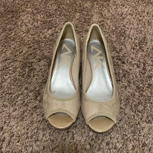 Anne Klein peep toe wedge sandals